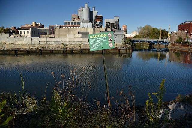 A combined sewer overflow outfall on the Gowanus Canal